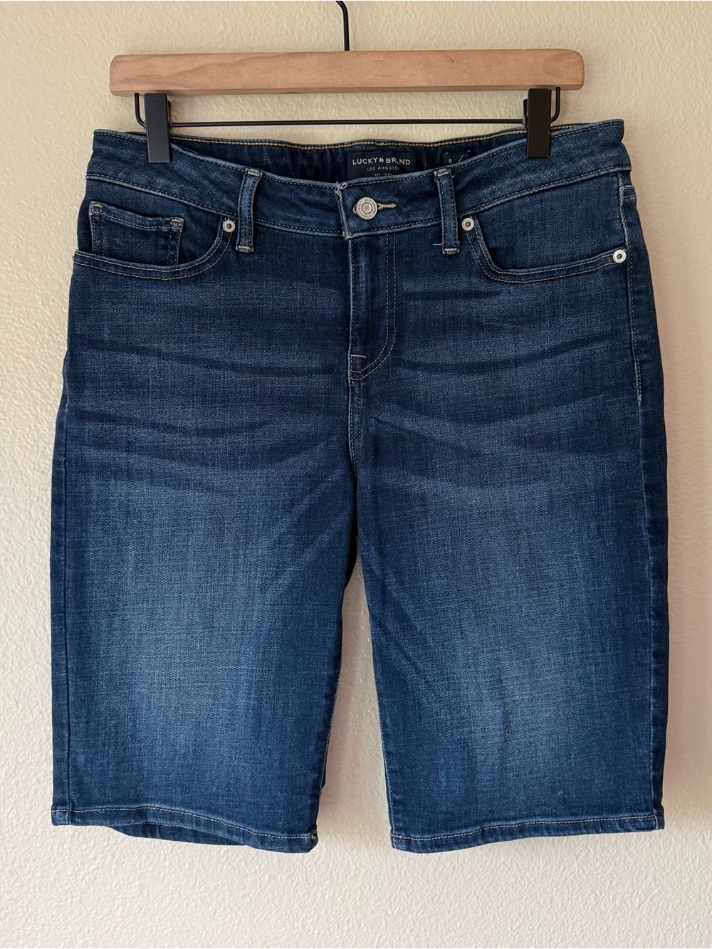 Lucky Brand Women's Dark Denim Bermuda Shorts